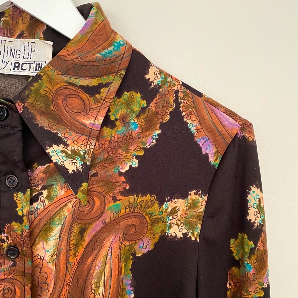 Vintage 70’s Paisley Print Button Up Shirt